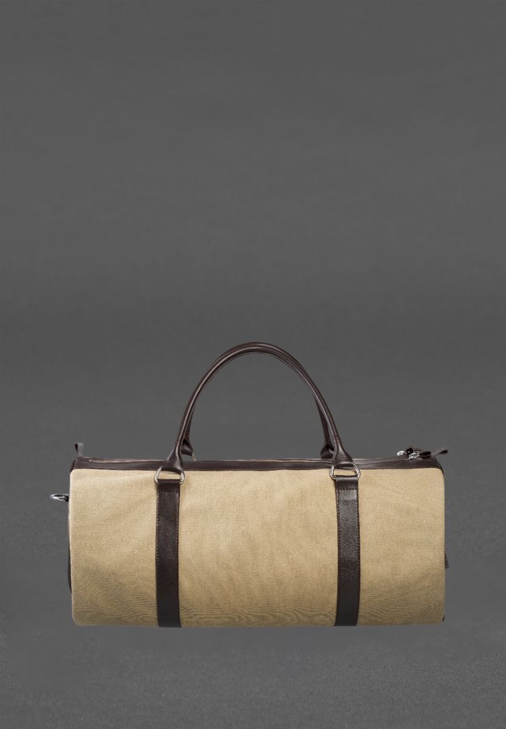 Сумка&nbsp;Harper MAXI&nbsp;з канвасу з темно-коричневими шкіряними вставками BN-BAG-63-p-choko фото