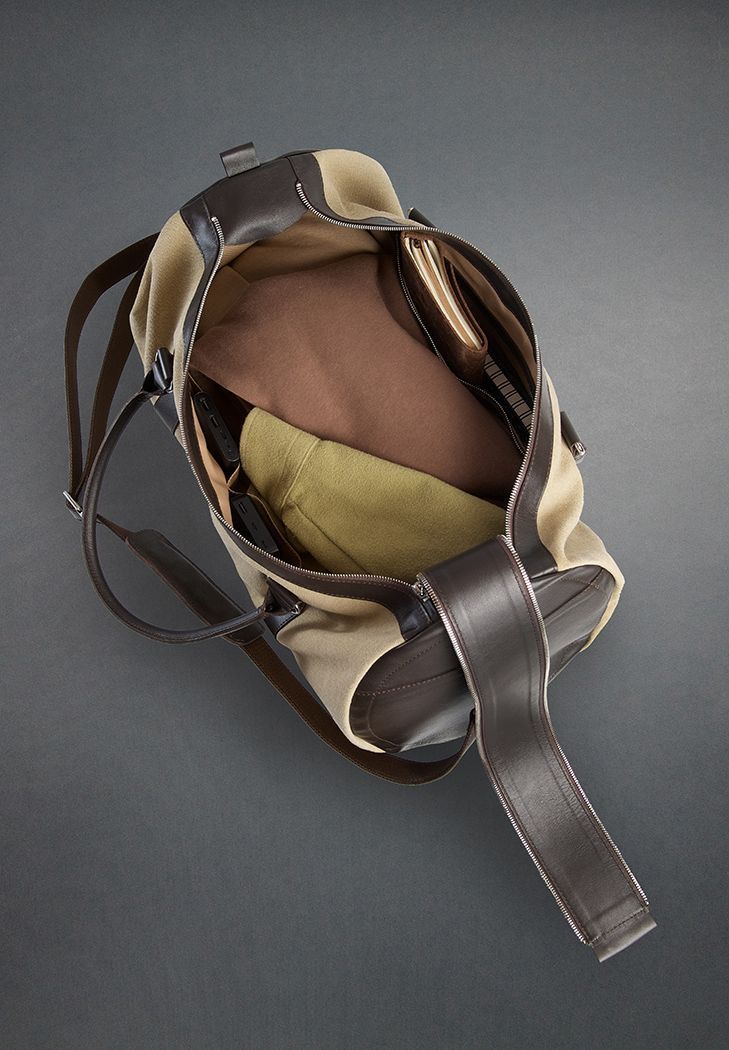 Сумка&nbsp;Harper MAXI&nbsp;з канвасу з темно-коричневими шкіряними вставками BN-BAG-63-p-choko фото