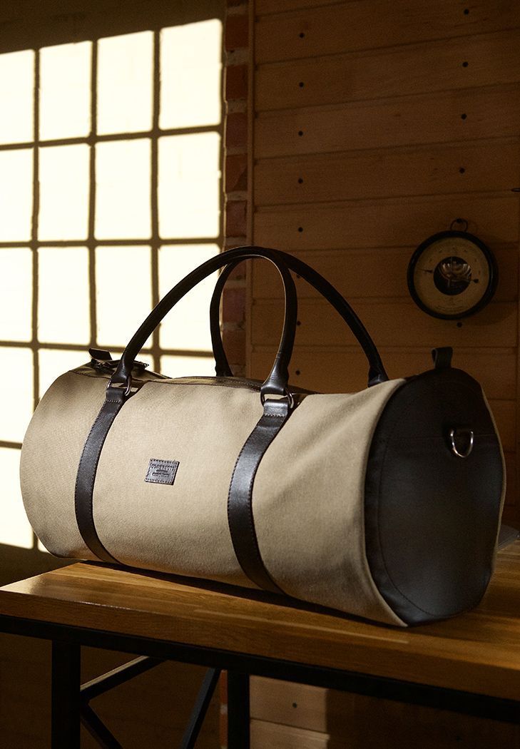 Сумка&nbsp;Harper MAXI&nbsp;з канвасу з темно-коричневими шкіряними вставками BN-BAG-63-p-choko фото