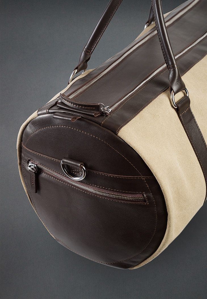 Сумка&nbsp;Harper MAXI&nbsp;з канвасу з темно-коричневими шкіряними вставками BN-BAG-63-p-choko фото