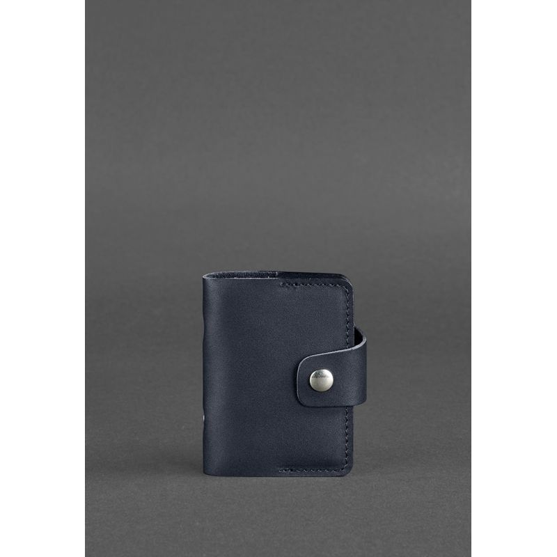 Кожаный кард-кейс 7.1 (Книжечка) темно-синий BN-KK-7-1-navy-blue фото