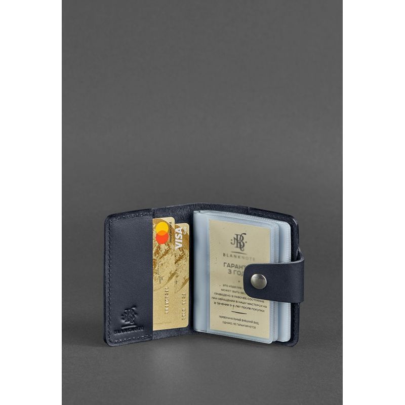 Кожаный кард-кейс 7.1 (Книжечка) темно-синий BN-KK-7-1-navy-blue фото