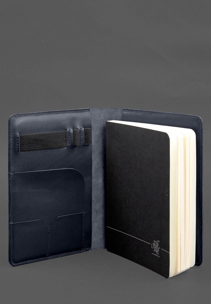 Шкіряний блокнот А5 (софт-бук) 9.4 синій BN-SB-9-4-navy-blue фото