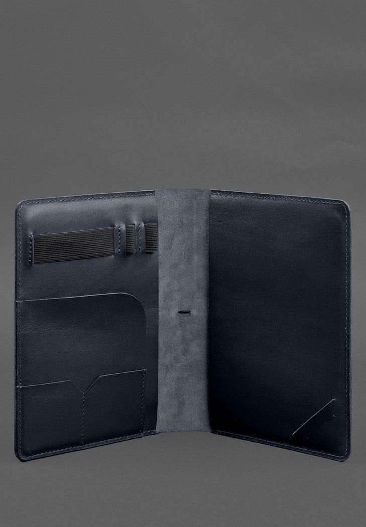 Шкіряний блокнот А5 (софт-бук) 9.4 синій BN-SB-9-4-navy-blue фото
