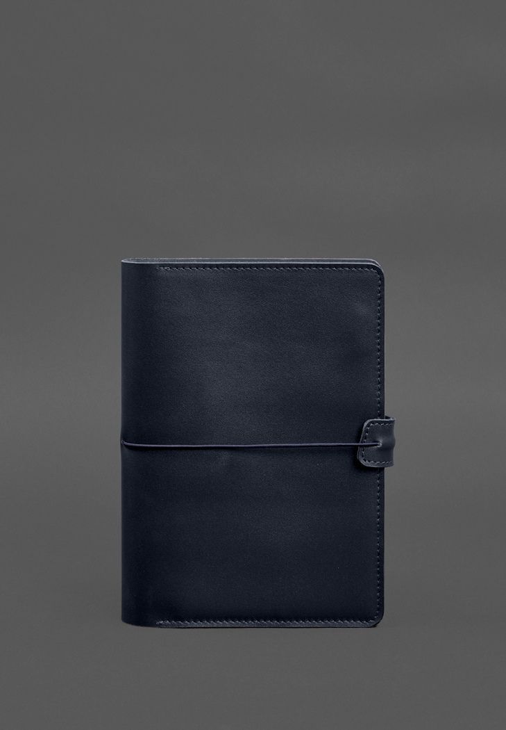 Шкіряний блокнот А5 (софт-бук) 9.4 синій BN-SB-9-4-navy-blue фото