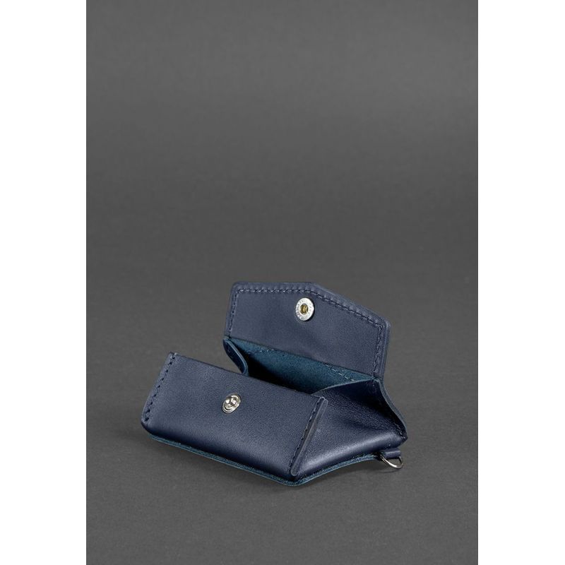 Кожаная монетница с клапаном 1.0 темно-синяя BN-CW-1-navy-blue фото