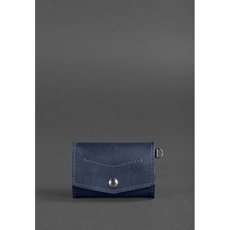 Кожаная монетница с клапаном 1.0 темно-синяя BN-CW-1-navy-blue фото