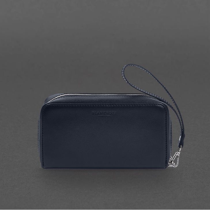 Шкіряний клатч-купюрник 4.0 синій краст BN-KLATCH-4-navy-blue фото