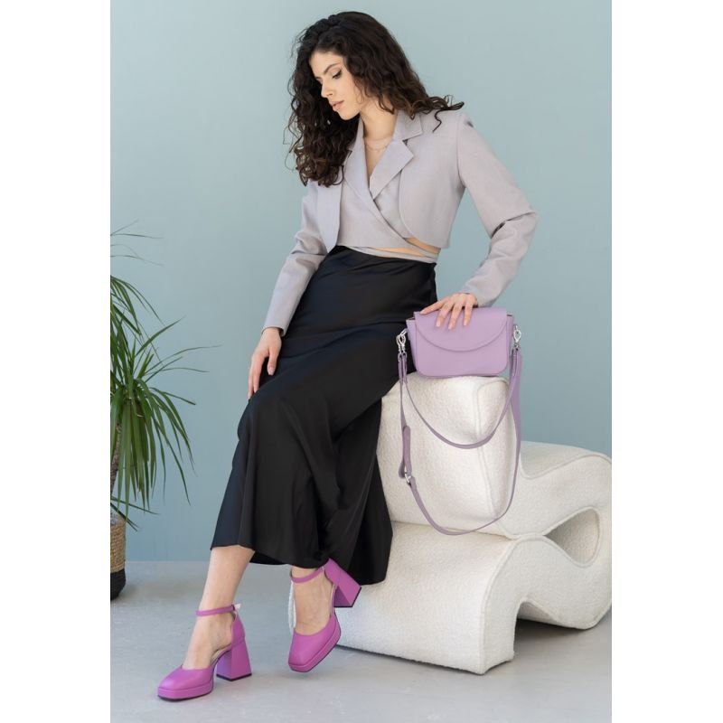 Жіноча шкіряна сумка Molly лавандова TW-Molly-lilac фото