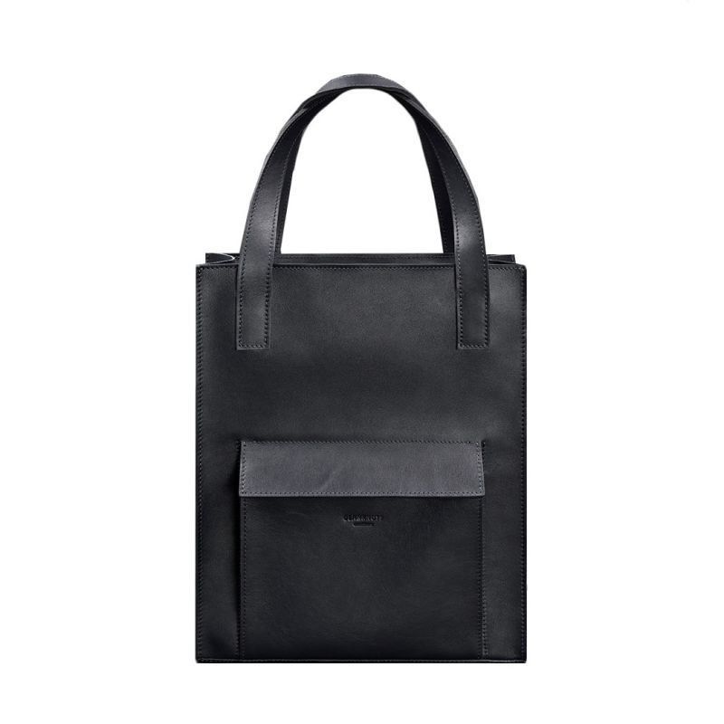 Шкіряна&nbsp;жіноча&nbsp;сумка&nbsp;шоппер&nbsp;Бэтси&nbsp;з&nbsp;кишенею&nbsp;синя&nbsp;Краст BN-BAG-10-1-navy-blue фото