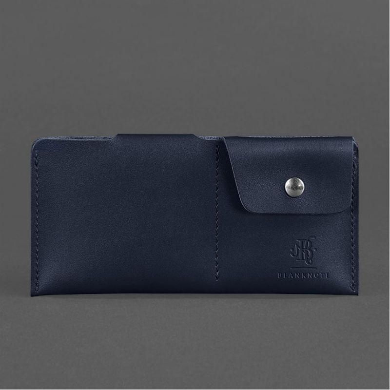 Шкіряне портмоне-купюрник 8.0 темно-синє BN-PM-8-navy-blue фото