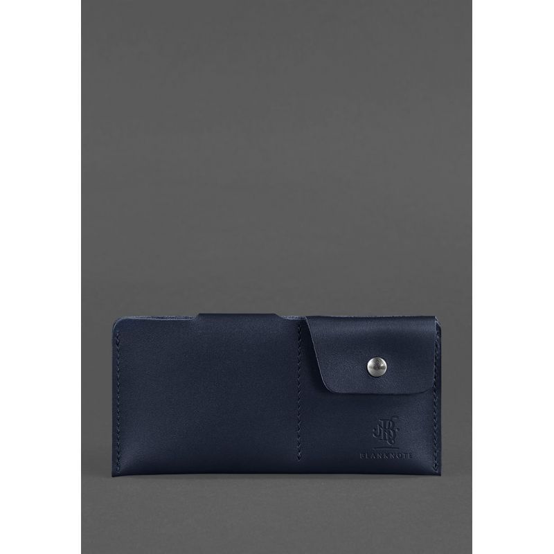 Шкіряне портмоне-купюрник 8.0 темно-синє BN-PM-8-navy-blue фото