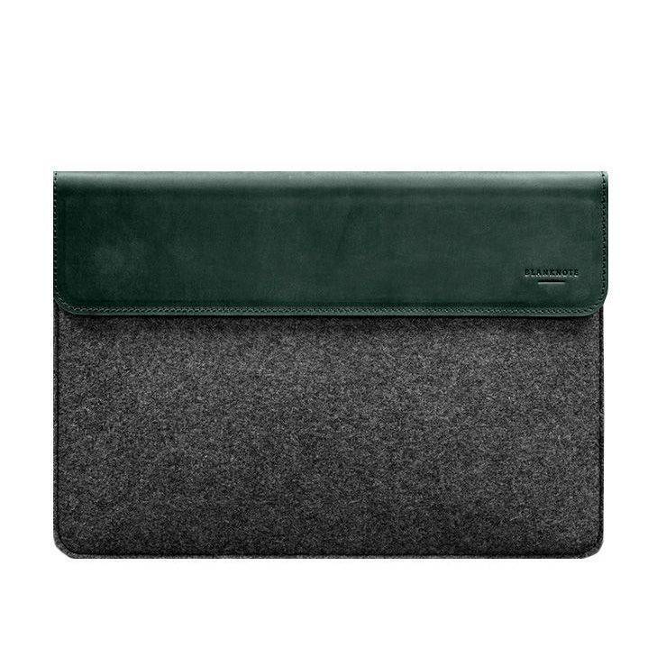 Чохол-конверт із клапаном шкіра+фетр для MacBook 13" Зелений Crazy Horse BN-GC-13-1-iz-felt-d фото