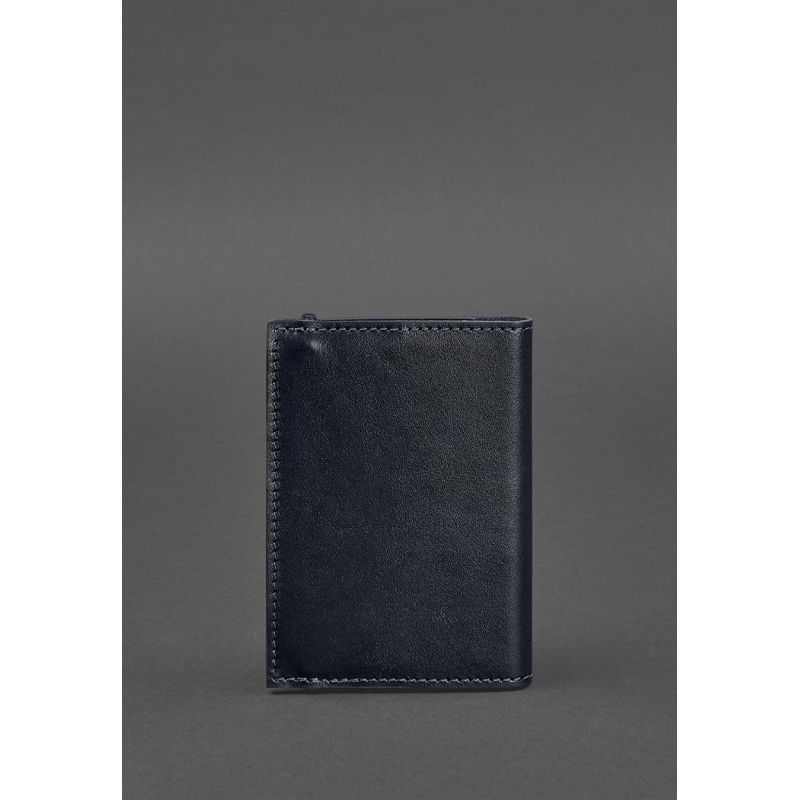 Кожаная обложка для паспорта 1.0 темно-синяя краст BN-OP-1-navy-blue фото