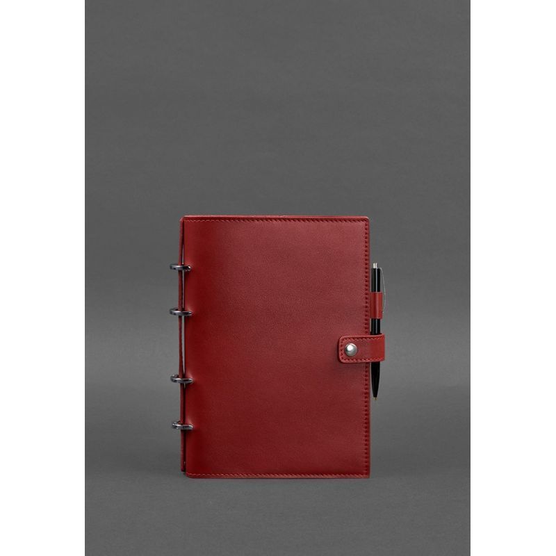 Шкіряний блокнот з датованим блоком (Софт-бук) 9.1 червоний BN-SB-9-1-red фото