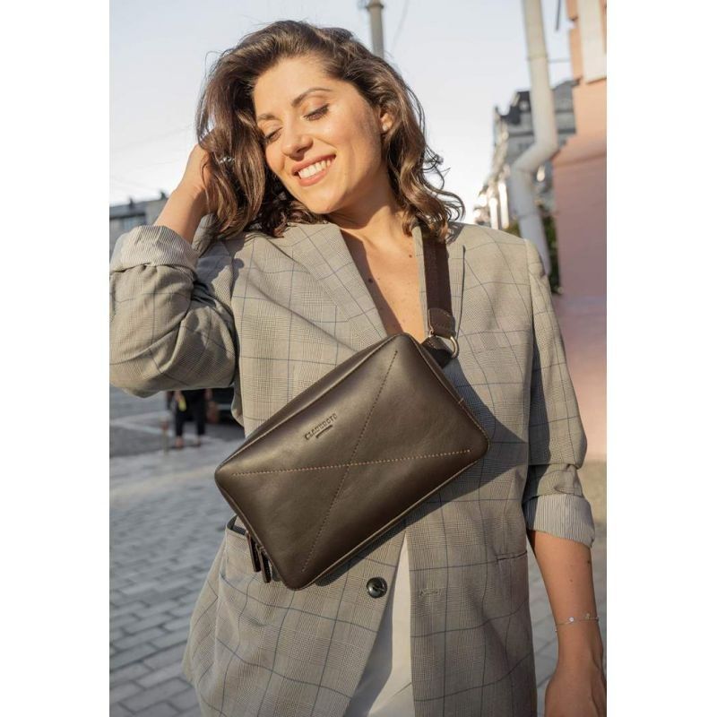 Шкіряна&nbsp;поясна&nbsp;сумка&nbsp;Dropbag&nbsp;Maxi&nbsp;темно-коричнева BN-BAG-20-choko фото