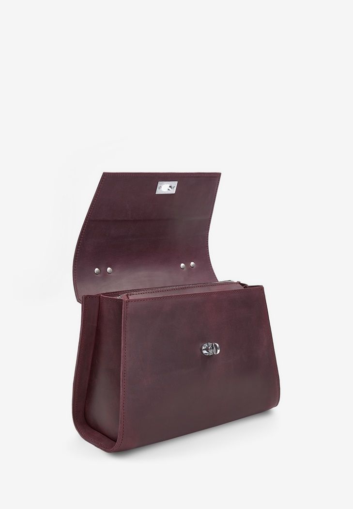 Жіноча шкіряна сумка Classic бордовий вінтаж TW-Classic-bordo-crz фото