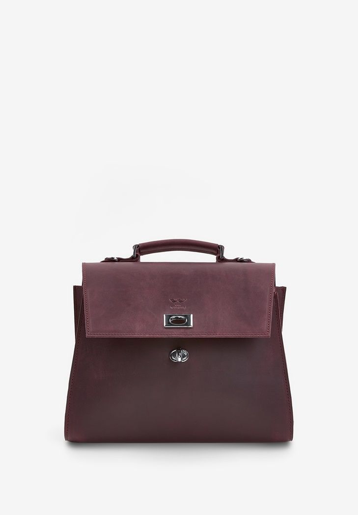 Жіноча шкіряна сумка Classic бордовий вінтаж TW-Classic-bordo-crz фото