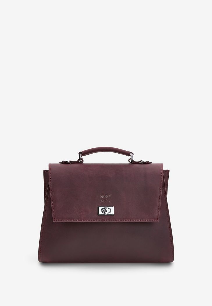 Жіноча шкіряна сумка Classic бордовий вінтаж TW-Classic-bordo-crz фото