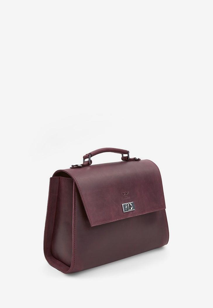 Жіноча шкіряна сумка Classic бордовий вінтаж TW-Classic-bordo-crz фото