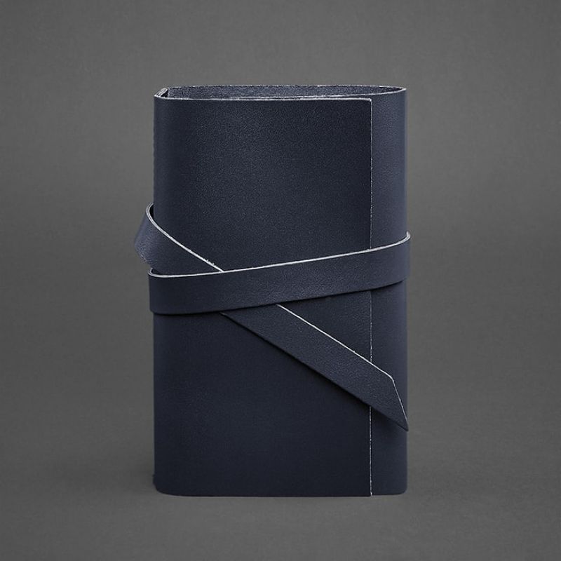 Шкіряний блокнот (Софт-бук) 1.0 Темно-синій Краст BN-SB-1-st-navy-blue фото
