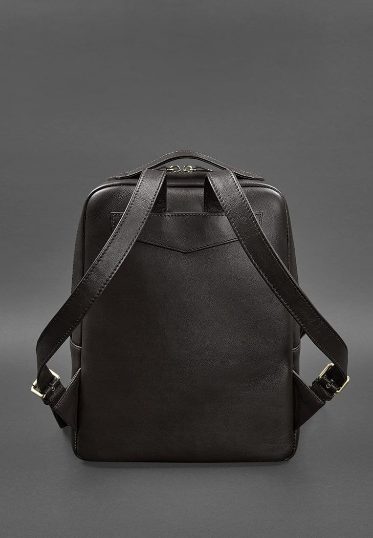 Шкіряний жіночий міський рюкзак на блискавці Cooper темно-коричневий BN-BAG-19-choko фото