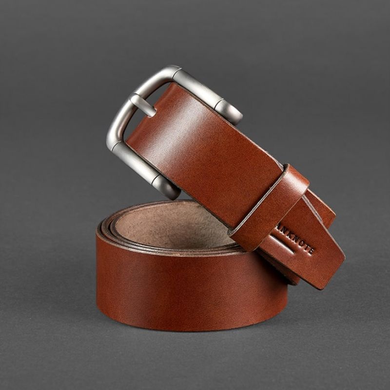 Чоловічий ремінь 40 мм коричневий BN-BELT-2-brown фото