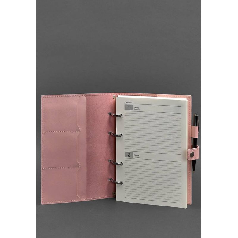 Кожаный блокнот с датированным блоком (Софт-бук) 9.1 розовый BN-SB-9-1-pink фото