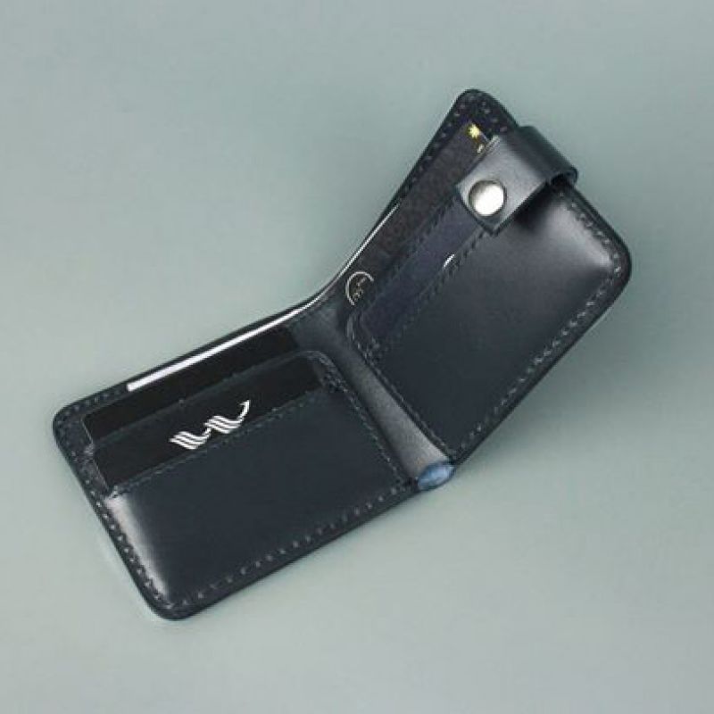 Кожаное портмоне Mini 2.0 синий TW-PM-2-dark-blue фото