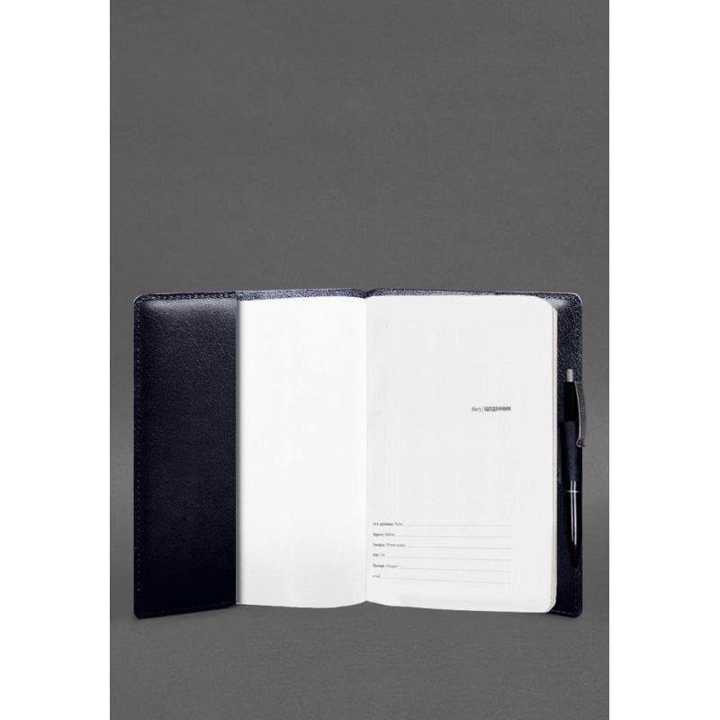 Кожаный блокнот А5 (софт-бук) 9.3 синий Краст BN-SB-9-3-A5-navy-blue фото