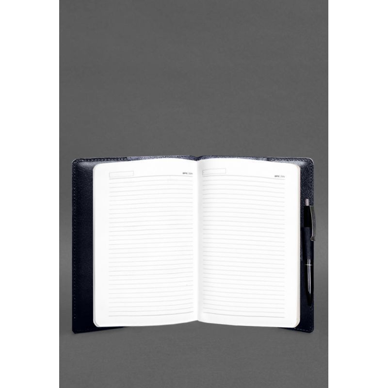 Кожаный блокнот А5 (софт-бук) 9.3 синий Краст BN-SB-9-3-A5-navy-blue фото