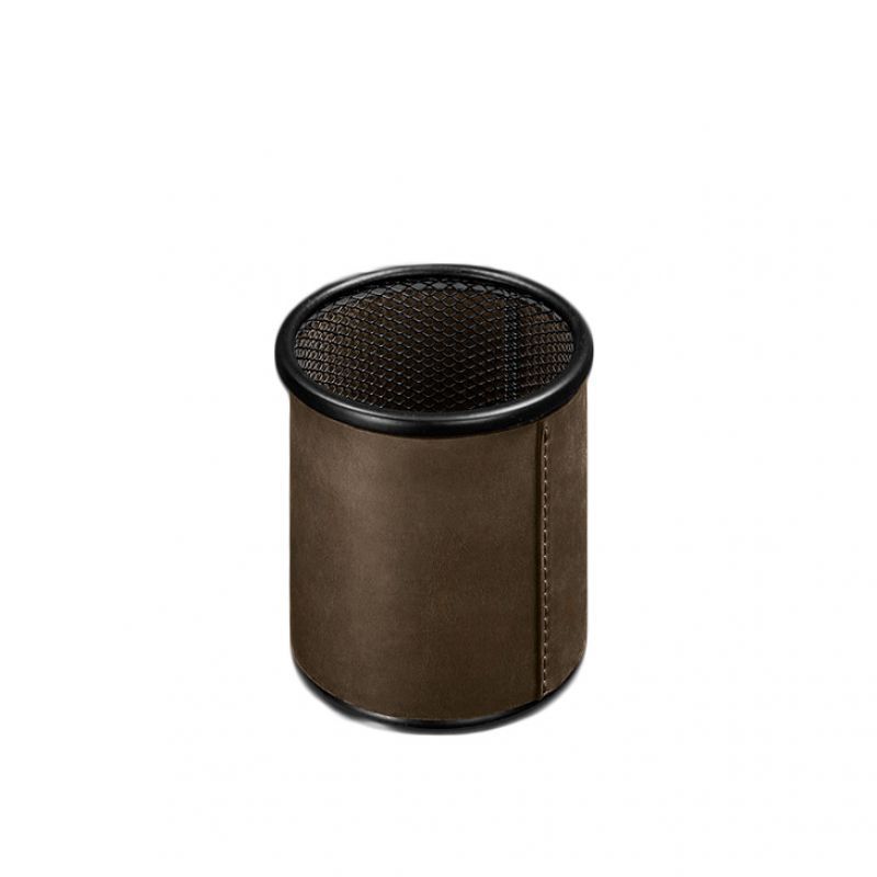 Стакан для ручок у шкіряному чохлі темно-коричневий Crazy Horse BN-SP-o фото