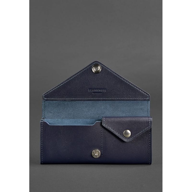 Жіночий шкіряний гаманець Керрі 1.0 темно-синій BN-W-1-navy-blue фото