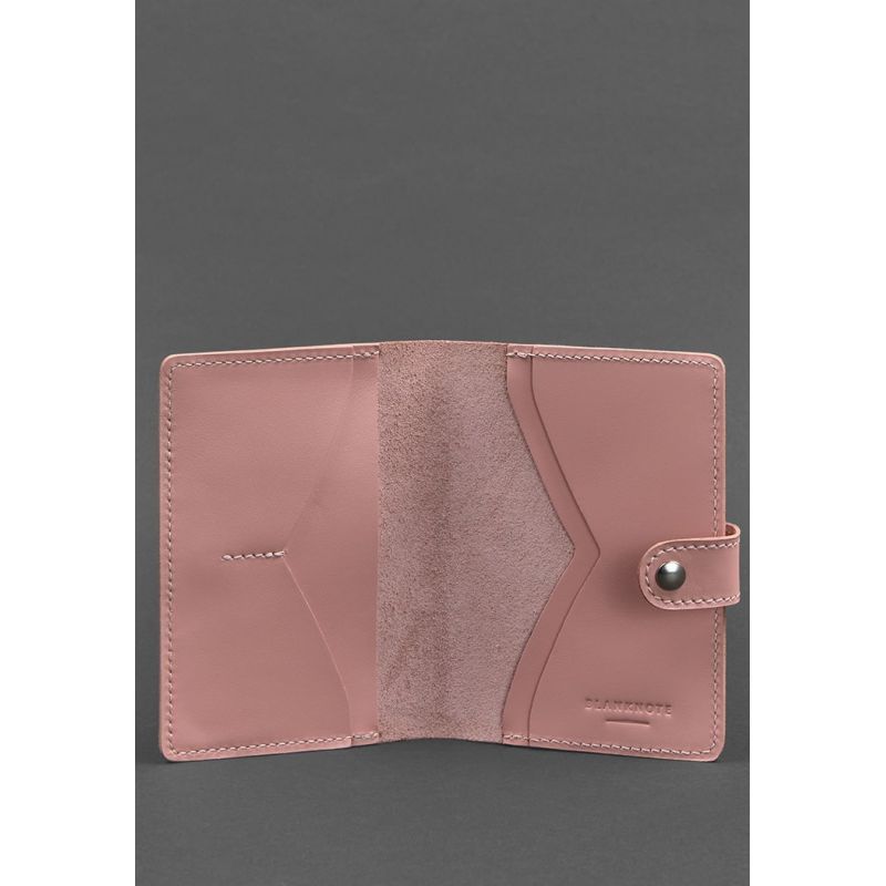 Кожаная обложка для паспорта 3.0 розовая BN-OP-3-pink-peach фото