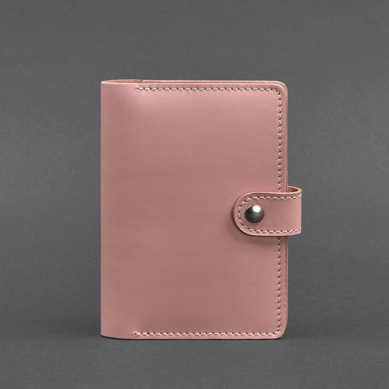 Кожаная обложка для паспорта 3.0 розовая BN-OP-3-pink-peach фото