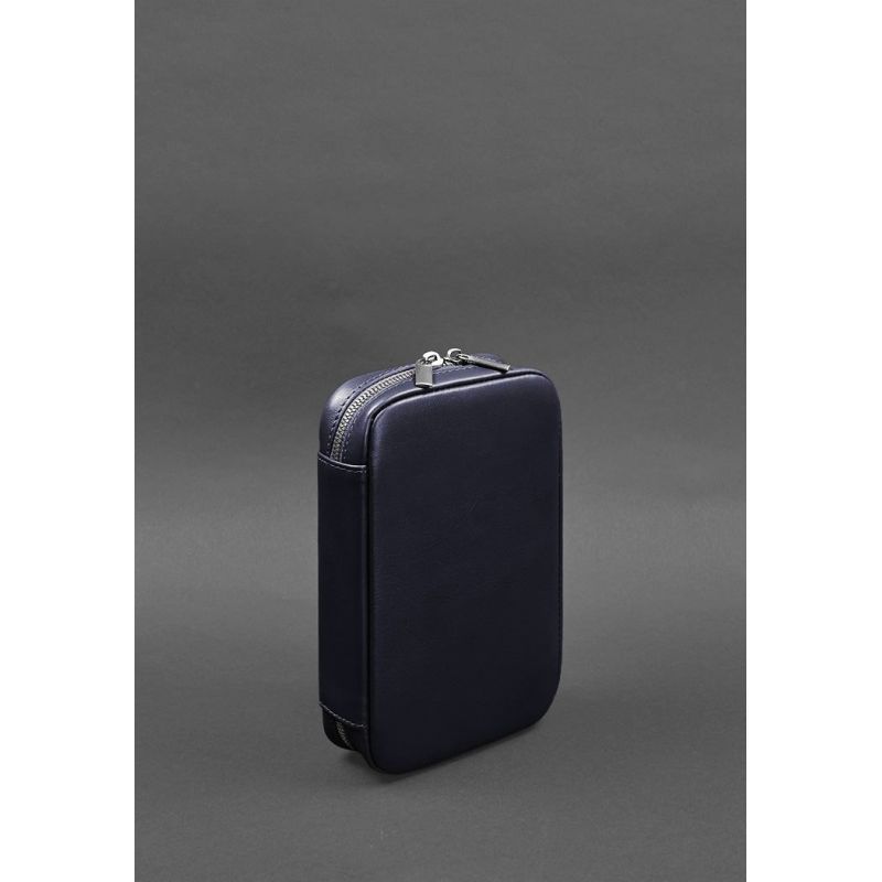 Шкіряна косметичка-несесер 7.0 синій краст BN-CB-7-navy-blue фото