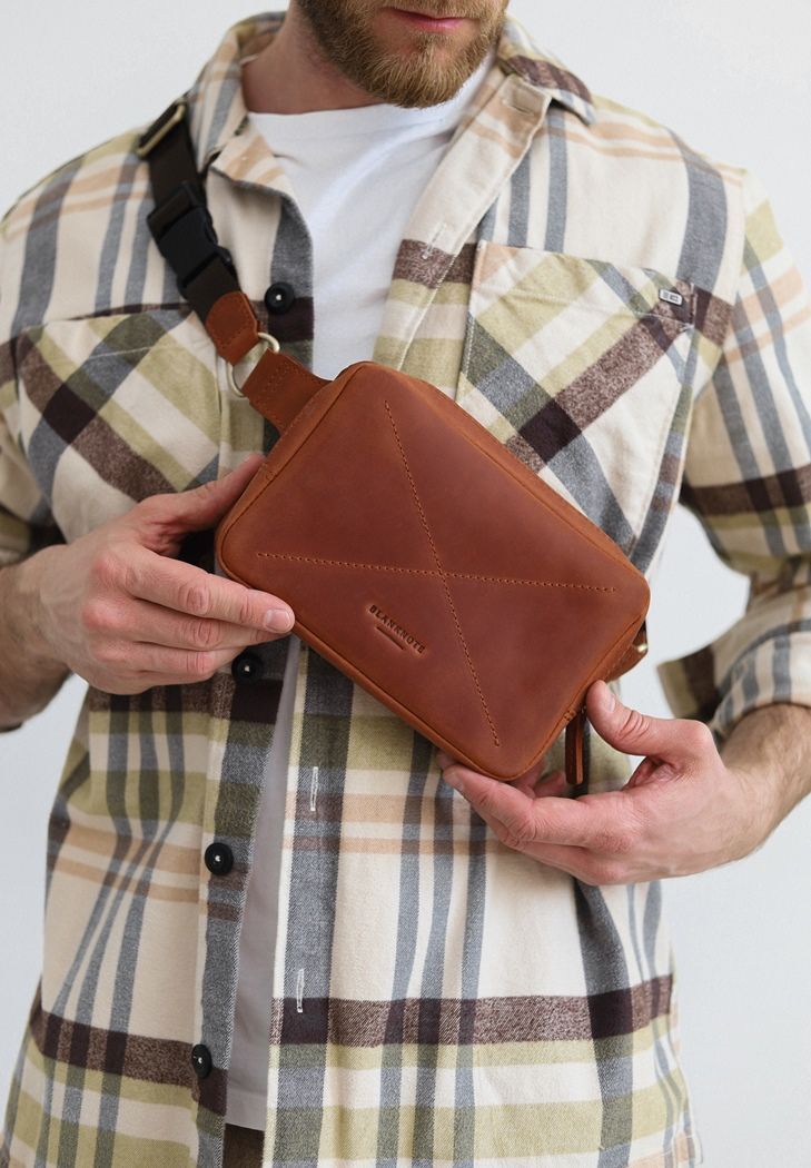 Шкіряна сумка Dropbag Mini світло-коричневий Crazy Horse BN-BAG-6-k-kr фото