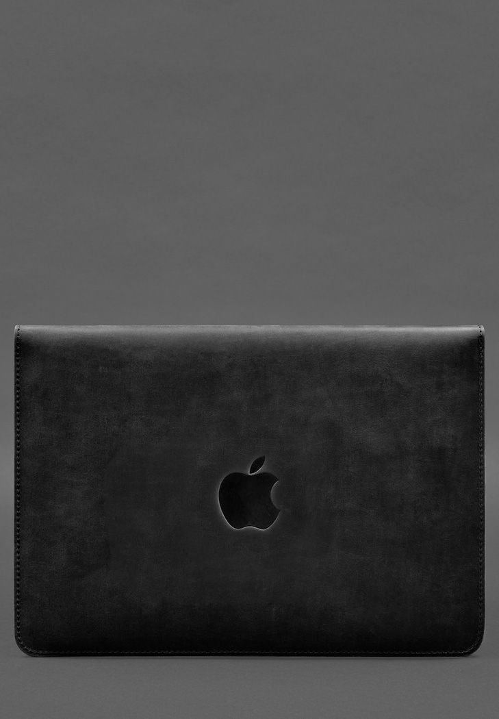 Чохол-конверт із клапаном шкіра+фетр для MacBook 16" Чорний Crazy Horse BN-GC-16-1-g-kr-felt-d фото