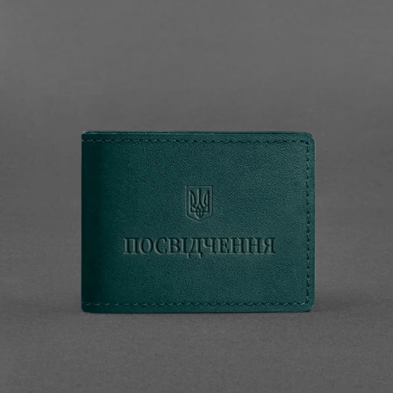 Универсальная кожаная обложка для удостоверения зеленая BN-IDC-3-malachite фото