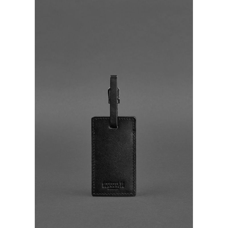 Шкіряна бірка для багажу 3.0 чорна Краст BN-TAG-3-g фото
