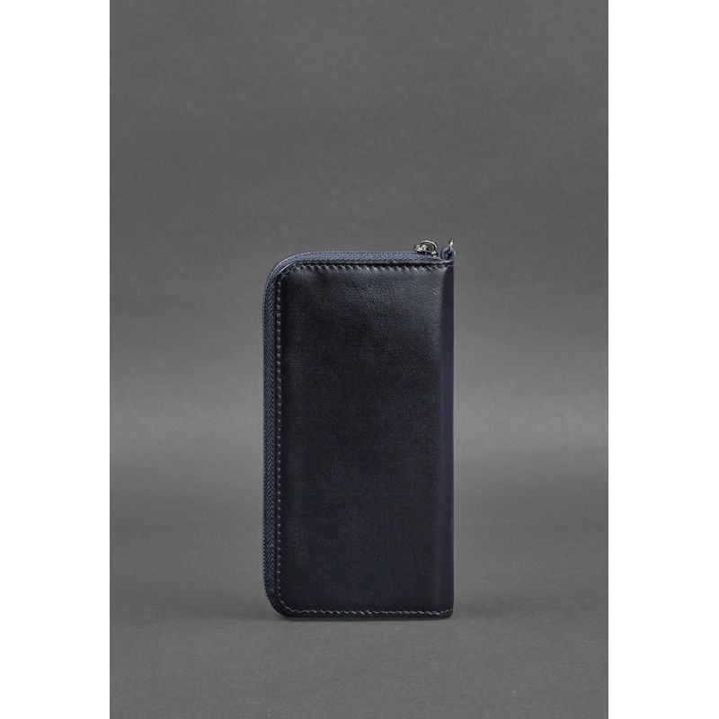 Кожаное портмоне на молнии 6.1 Темно-синее BN-PM-6-1-navy-blue фото