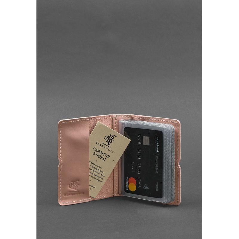 Жіночий шкіряний кард-кейс 7.0 червоний BN-KK-7-pink-peach фото