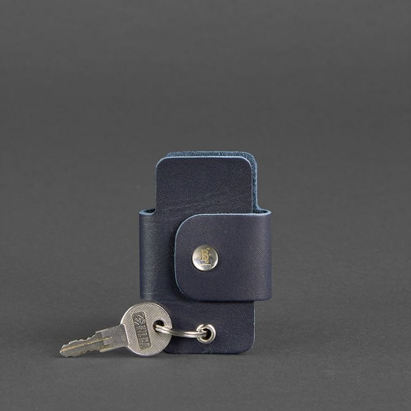 Кожаная ключница смарт-кейс 4.0 темно-синяя BN-KL-4-navy-blue фото