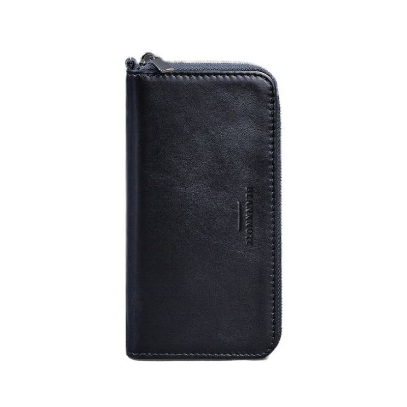 Кожаное портмоне на молнии 6.1 Темно-синее BN-PM-6-1-navy-blue фото