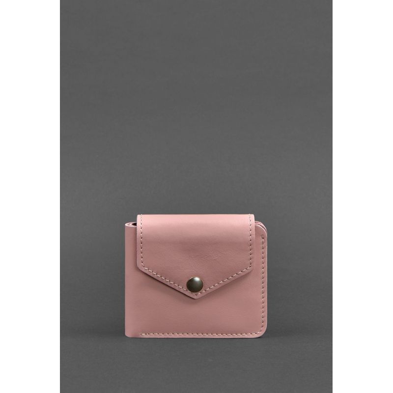 Шкіряне портмоне 4.2 на кнопці рожеве BN-PM-4-2-pink-peach фото