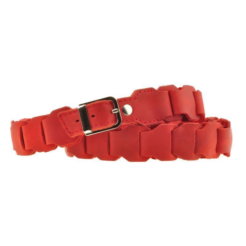 Жіночий шкіряний бохо-ремінь кораловий BN-BELT-1-coral фото