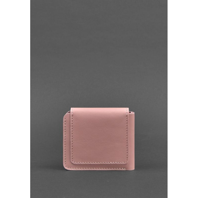 Шкіряне портмоне 4.2 на кнопці рожеве BN-PM-4-2-pink-peach фото