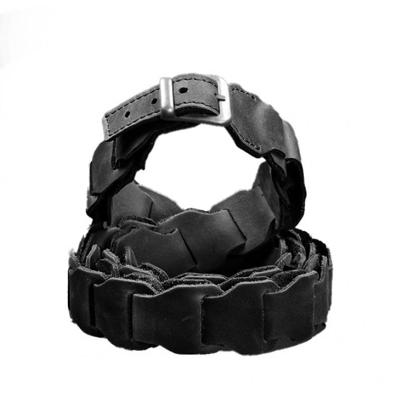 Жіночий шкіряний бохо-ремінь чорний Crazy Horse BN-BELT-1-g-kr фото