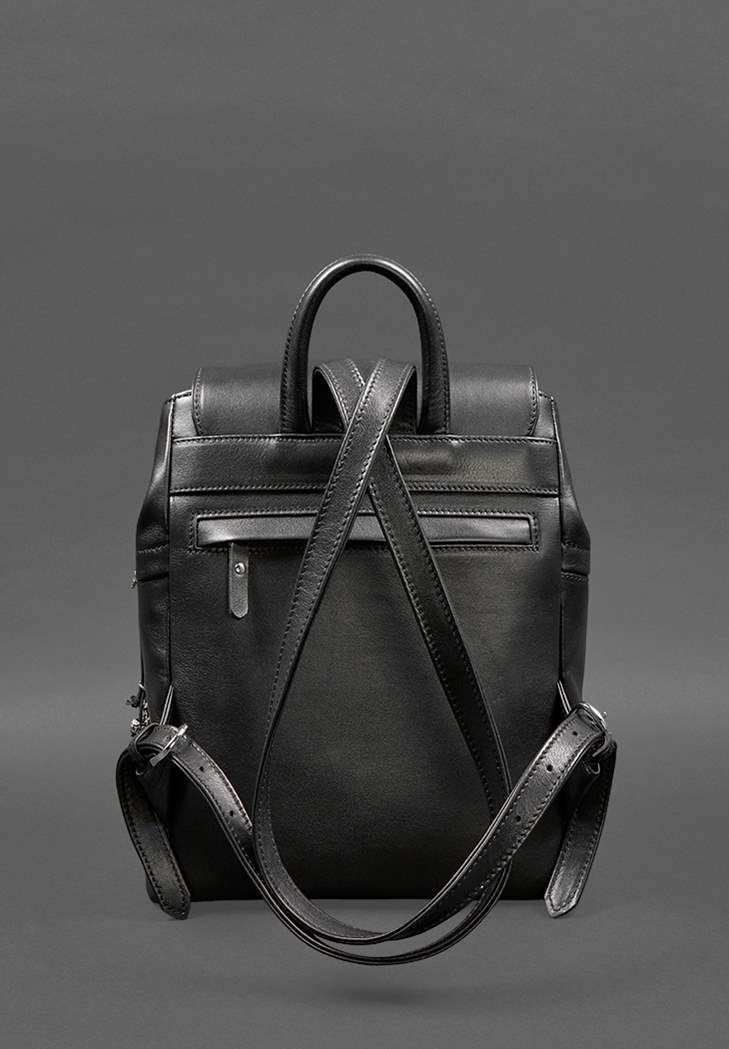 Шкіряний жіночий рюкзак Олсен чорний краст BN-BAG-13-g фото