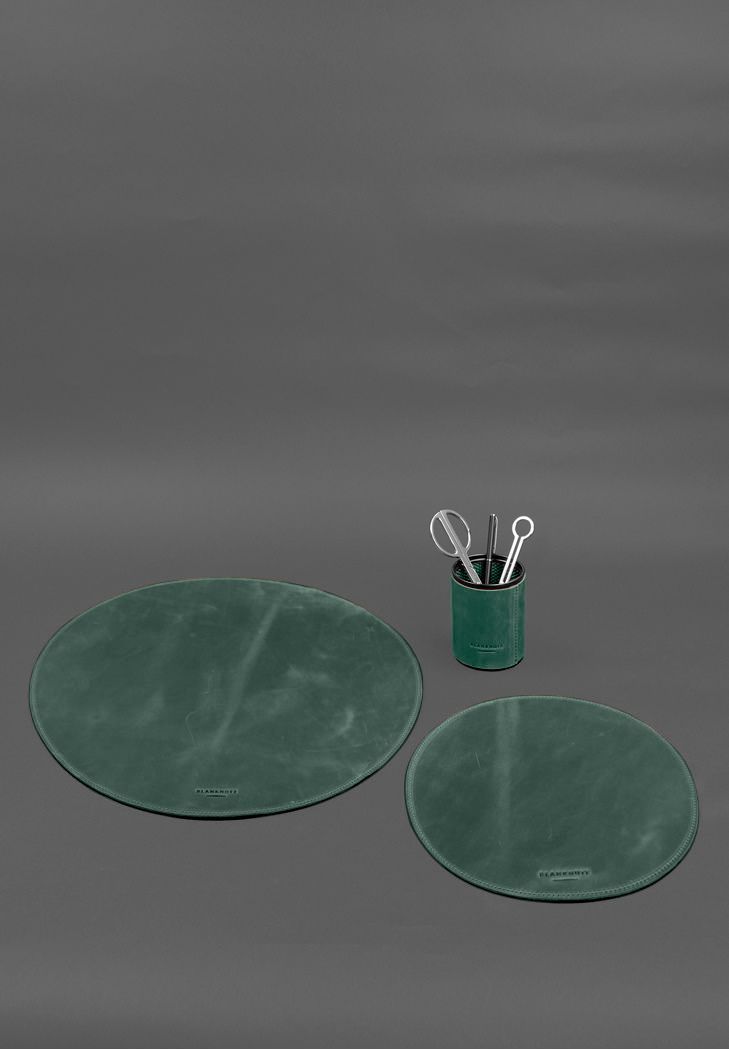 Настільний набір із натуральної шкіри 1.2 зелений Crazy Horse BN-set-1-2-iz фото